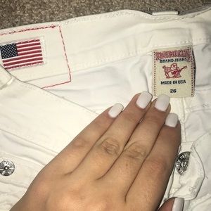 True religion white skinny jeans size 26